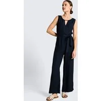 TOM TAILOR Jumpsuit Overalls Jumpsuit mit Leinenanteil