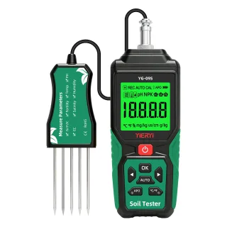 YG-09S 9-in-1 Digital Soil Tester pH EC Salinity Fertility NPK Temperature Humidity Moisture Meter for Garden Farm Lawn