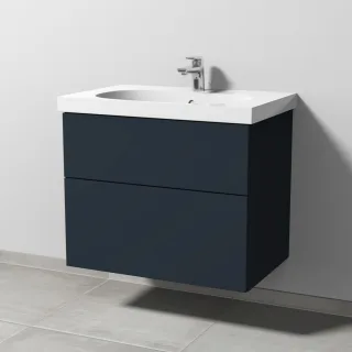 Sanipa 3way Waschtischunterbau zu Geberit Acanto Waschtisch mit 2 Auszügen, Marine-Matt SP4171R