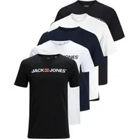 Jack & Jones Print-Shirt Bedrucktes T-Shirt aus Baumwolle (5er-Pack)