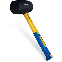 S&R Gummihammer Schwarz 230g aus Naturkautschuk mit stoßdämpfendem Fiberglasstiel (1-St), für Außenarbeiten zB. Pflastersteine, Fliesen, Camping - GS geprüft