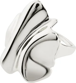 pilgrim - Gewellter Statement-Ring - Em silver - Gr. - OS