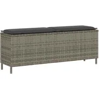 vidaXL Gartenbank Gartenbank mit Kissen Grau 110x30x40,5 cm Poly Rattan (1-St)