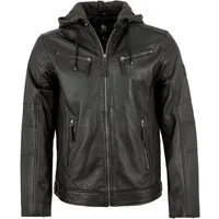 Otto Kern Lederjacke Lando/M OTTO KERN - Herren Lederjacke Kapuze Lammnappa schwarz