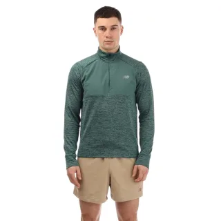 New Balance - "Heat Grid" Oberteil für Herren, mit halbem Reißverschluss, Athletisch (Grün)