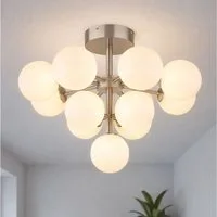 GLOBO LIGHTING Kugelleuchte, Leuchtmittel nicht inklusive, Deckenleuchte Deckenlampe Wohnzimmerleuchte Glaskugeln 13-Flammig D 56