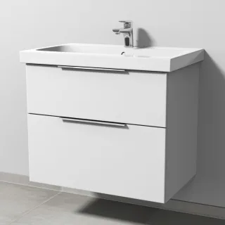 Sanipa 3way Waschtischunterbau zu Geberit iCon Light Waschtisch mit 2 Auszügen, Weiß-Soft UM57443