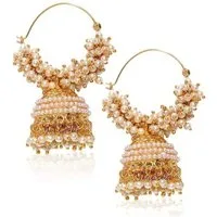 YouBella Ohrhänger-Set Vergoldete Reif-Ohrringe Für Damen & Mädchen (Enthaltene Komponenten: 1 Paar Ohrringe, Künstlicher Schmuck, Perfekt für besondere Anlässe), Modisch & Schöne stilvolle Ohrringe