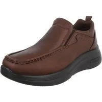 Coolwalk Herrenschuh Slip-On Komfortschuh mit Stretch-Einsatz Slipper (91563584) Flach Slipper in Braun