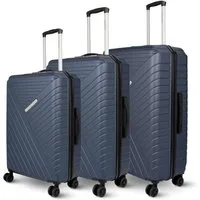 deluxe4home Kofferset Reisekoffer ABS-Hartschalenkoffer I Reisetasche Gepäck, 4 Rollen, (Set, 3 tlg., Hartschalen Trolley Set), Rollbar, Mit Zahlenschloss