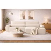 MOEBLO Ecksofa aus Cord DENVER L, Ottomane beidseitig montierbar Couch Cord für Wohnzimmer Schlafsofa Sofagarnitur Sofa Eckcouch L-Form Cordstoff - 290x85x200cm, mit Schlaffunktion und Bettkasten