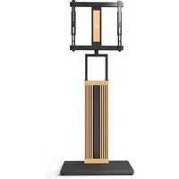 FITUEYES TV-Ständer TV-Standfuß mit verstellbarer Ablage, 32-65 Zoll, (bis 65,00 Zoll, höhenverstellbar, schwenkbar ±30°, aus Buchenholz)