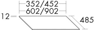 Burgbad Ablageplatte Konsolenplatte Feinstein 12x602x325 Feinstein Terra, APHN060A0391 APHN060A0391