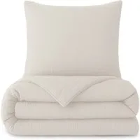 Laynenburg Bettwäsche Musselin aus 100% Baumwolle in 135x200 oder 155x220 cm, atmungsaktiv & bügelfrei – 2 lagig mit Reißverschluss & Haltebändern