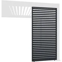 Weide Pavillonseitenteil Horizontale Lamellenwand für Pergola aus Aluminium 3 Maße Anthrazit, 83x235 cm, Komplettset, Seitenteil