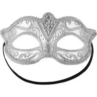 dressforfun Kostüm Faschingskleidung/Maskeradenverkleidung, in silber, ca. 18 x 11 cm, Halbmaske, Einheitsgröße, feine Muster, Zierborte, Gewicht ca. 25 g