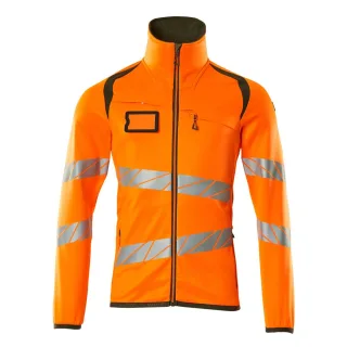MASCOT Herren Fleecepullover mit Reißverschluss ACCELERATE SAFE Hi-vis Orange / Moosgrün M - 19103-315-1433-M