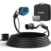 Tomons Typ 2 Ladekabel, 11KW 16A 22KW 32A, Ladekabel Elektroauto für EV/PHEV Autoladekabel, (700 cm), IP55