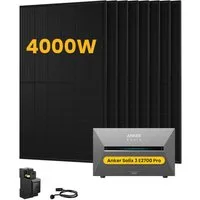 Anker Balkonkraftwerk 4000W Anker SOLIX Solarbank 3 E2700 Pro mit Smart Meter, Zusatzsakkus, (Smart Meter und 8x 500Wp Full Black im Lieferumfang enthalten), Speicher mit integriertem Wechselrichter, All-in-One 2,668kWh Akku