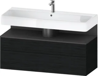 Duravit Qatego Waschtischunterbau wandhängend Eiche Schwarz Matt 1190x470x590 mm - QA4396049160000 QA4396049160000