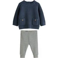 Next Langarmshirt & Leggings Gestricktes Baby-Set mit Pullover und Leggings (2-tlg)