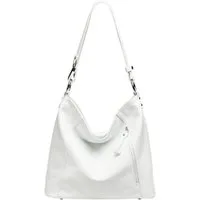 Caspar Schultertasche 2-in-1 Leder Umhängetasche Damen Tasche -PREMIUM LINE - Modell No.806, robust, elegant & unempfindlich - 100% Echtleder - Handmade in Italy