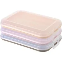 Engelland Frischhaltedose Aufschnittdosen für den Kühlschrank, Aufschnittboxen, PP-Kunststoff, BPA-frei, (Vorteils-Set, 3-tlg., mit transparentem Deckel), stapelbar, platzsparend, Ordnung im Kühlschrank, Organizer, Stapelbox