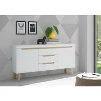 Home affaire Sideboard Torge, Anrichte, Kommode, Schubladenschrank (1 St), abgeschrägte Füße, drei Farben, Scandi Design, 160 cm breit