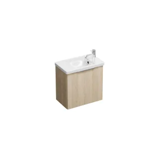 Burgbad Keramik Waschtisch-Set Eqio Eiche Dekor Cashmere/Alpinweiss, SFPF053F3180C0001 SFPF053F3180C0001