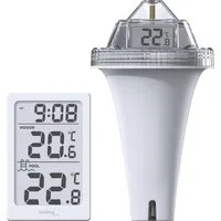 technoline Schwimmthermometer WS 9079, Digitales Poolthermometer mit Innenstation