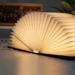 NIKOLATOY Black Walnut Folding Book Magnetic Night Light Creative Desktop Ornaments