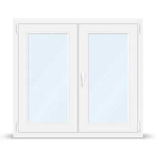 Zweiflügelige Fenster, Kunststofffenster aluplast Ideal 4000, Weiß, 885 x 510 mm, Dreh-Kipp-Öffnung, individuell konfigurieren