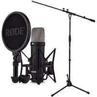 RØDE Mikrofon Rode NT1 Signature Black Mikrofon mit Stativ (mit Mikrofon-Stativ)