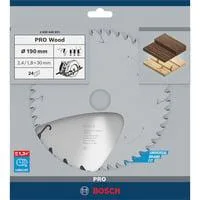 PRO Wood Kreissägeblatt, Ø 190mm, 24Z Bohrung 30mm, für Handkreissägen