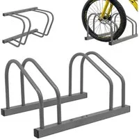 relaxdays Fahrradständer für Boden und Wandmontage (1-St), silber, 2 Fahrräder