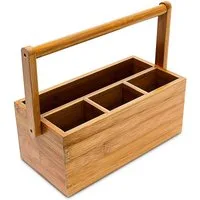 relaxdays Organizer Schreibtisch Organizer Bambus 4 Fächer
