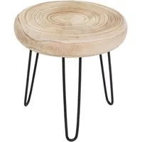 Spetebo Blumenhocker Holz Pflanzenständer natur mit 3 Beinen - 32 cm (Anzahl, 1 St., Stück), massive Holzplatte mit Metall Gestell