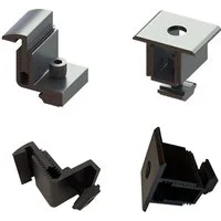 TZIpower Solarmodul-Halterung Solarmodul End- oder Mittelklemme verstellbar 30-45mm schwarz / silber, (4-tlg)