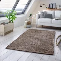 TaCa Home Wollteppich Handweb Woll-Teppich Neuseeland, rechteckig, Höhe: 10 mm, Grau Multi - 70 x 130 cm
