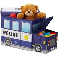 relaxdays Sitzkiepe Sitzbox für Kinder, Police