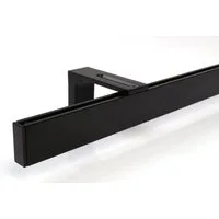 Deco-Raum Gardinenstange Innenlauf eckig, 1-läufig, kürzbar, Wunschmaßlänge, Wandträger, Geschraubt, Metall
