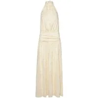 Gina Tricot Sommerkleid - Damen Kleid - Neckholder-Maxikleid - besticktes Kleid Damen creme