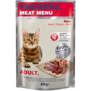 PREMIERE Meat Menu Nassfutter Katze Adult Rind 24x85 g