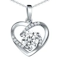 Limana Herzkette Kette mit Herz Anhänger 925 Silber Frauenkette Damenkette Silberkette (inkl. Geschenkdose Halskette Herzanhänger), Liebesgeschenk Liebe Geschenk für Sie Frauen Damen Freundin Mutter Oma