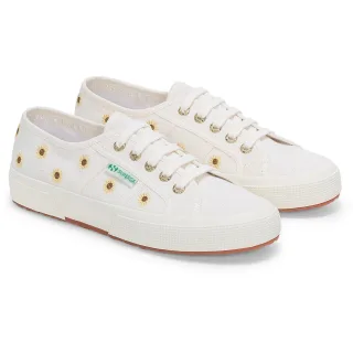 Superga Embroidery Linen Sunflower Damen Leinenschuhe In Weiß