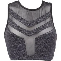 Guru-Shop T-Shirt Bra Festival Top, kurzes transparentes Top -.. Ethno Style, alternative Bekleidung, Festival