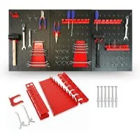 PROREGAL® Lochwand Lochwand Set ARES 40x60cm mit Haken & Halterungen Werkzeugwand