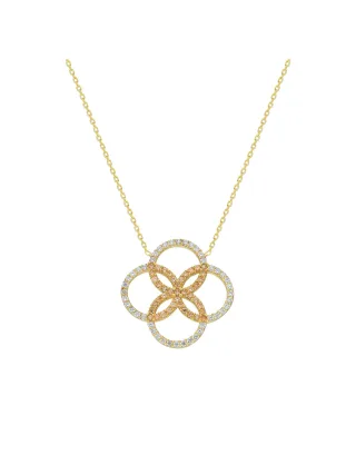 Dkeniz Kette 925/- Sterling Silber rhodiniert Glänzend 42+3cm Zirkonia Weiß