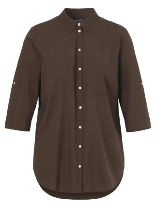 VIA APPIA DUE - Hemdbluse mit 3/4-Arm braun - Gr. - 44