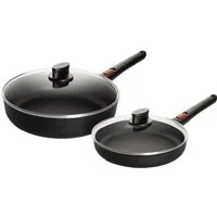 WOLL MADE IN GERMANY Pfannen-Set Eco Lite QXR, Aluminium (Set, 4-tlg), Abnehmbarer Stiel, Antihaftbeschichtet